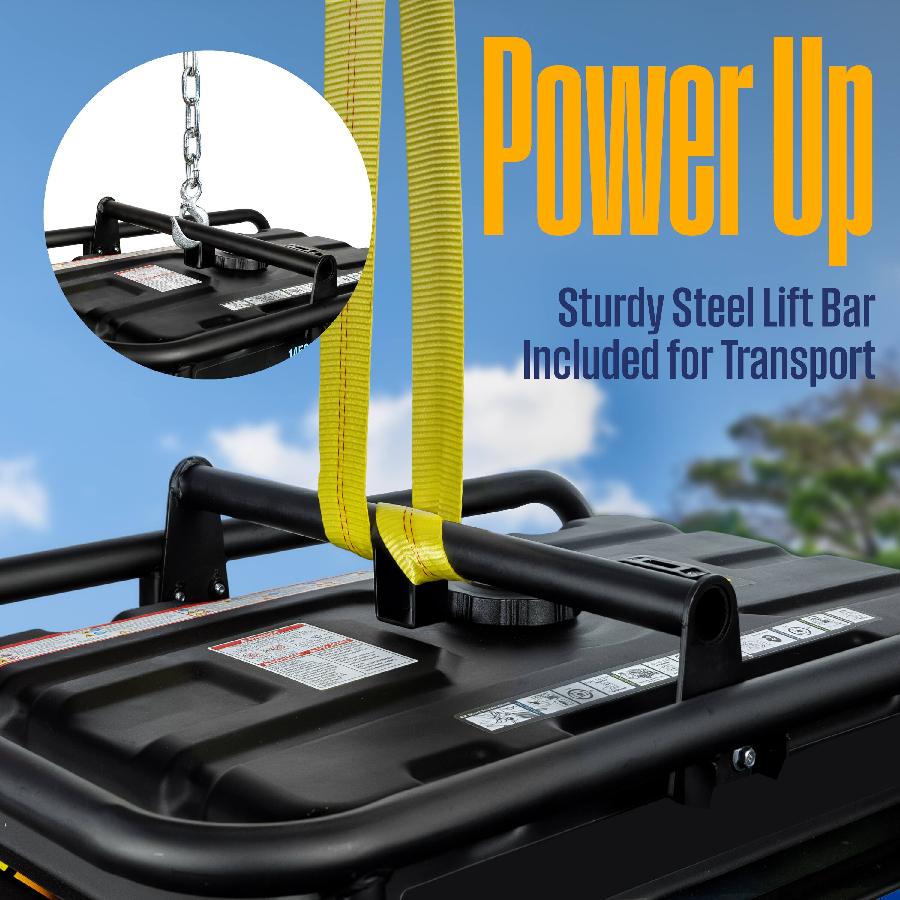LAC Power I Sturdy Steel Lift Bar Included for Transport