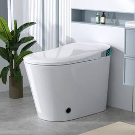 Loheer - Tankless Smart Bidet Toilet, Seated Comfort Height, Foot Kick Lid, Twelve Inch Rough In - White