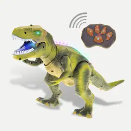 JuzToys - Remote Control Dinosaur Toy, Walking T-Rex with Light & Sound Effects, RC Dino Toy for Kids – - Green