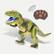 Front. JuzToys - Remote Control Dinosaur Toy, Walking T-Rex with Light & Sound Effects, RC Dino Toy for Kids – Green - Green.