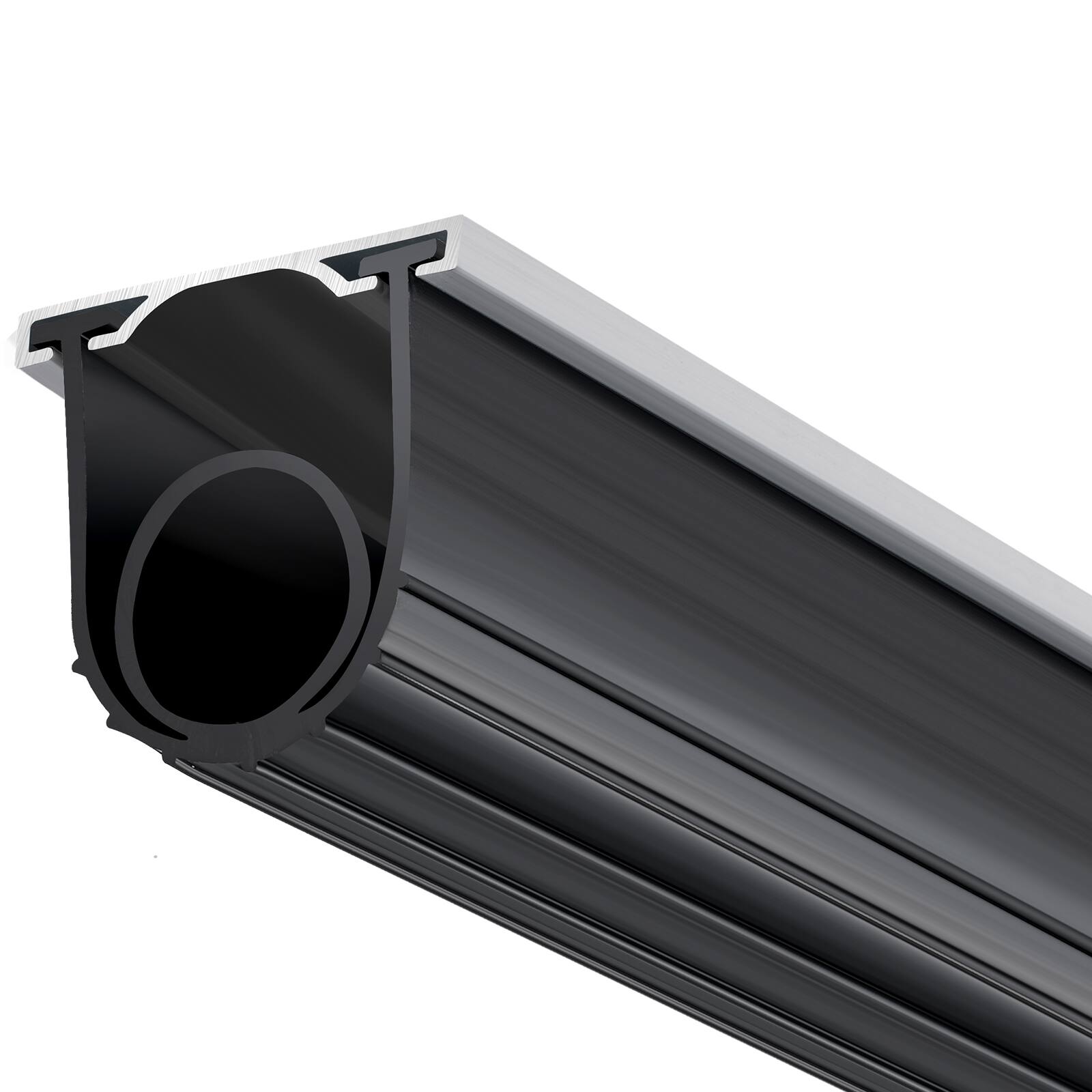Alt View 5. VEVOR - Garage Door Seals Bottom Rubber, U Shape +O Ring Combination Garage Door Weather Stripping with Pre-drilled Aluminum - Black.