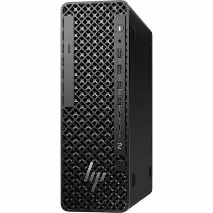 Front. HP - HP Z2 G1i Workstation - Intel Core Ultra 7 265 - 32 GB - 1 TB SSD - Small Form Factor - Black - Intel W880 Chip - Black.