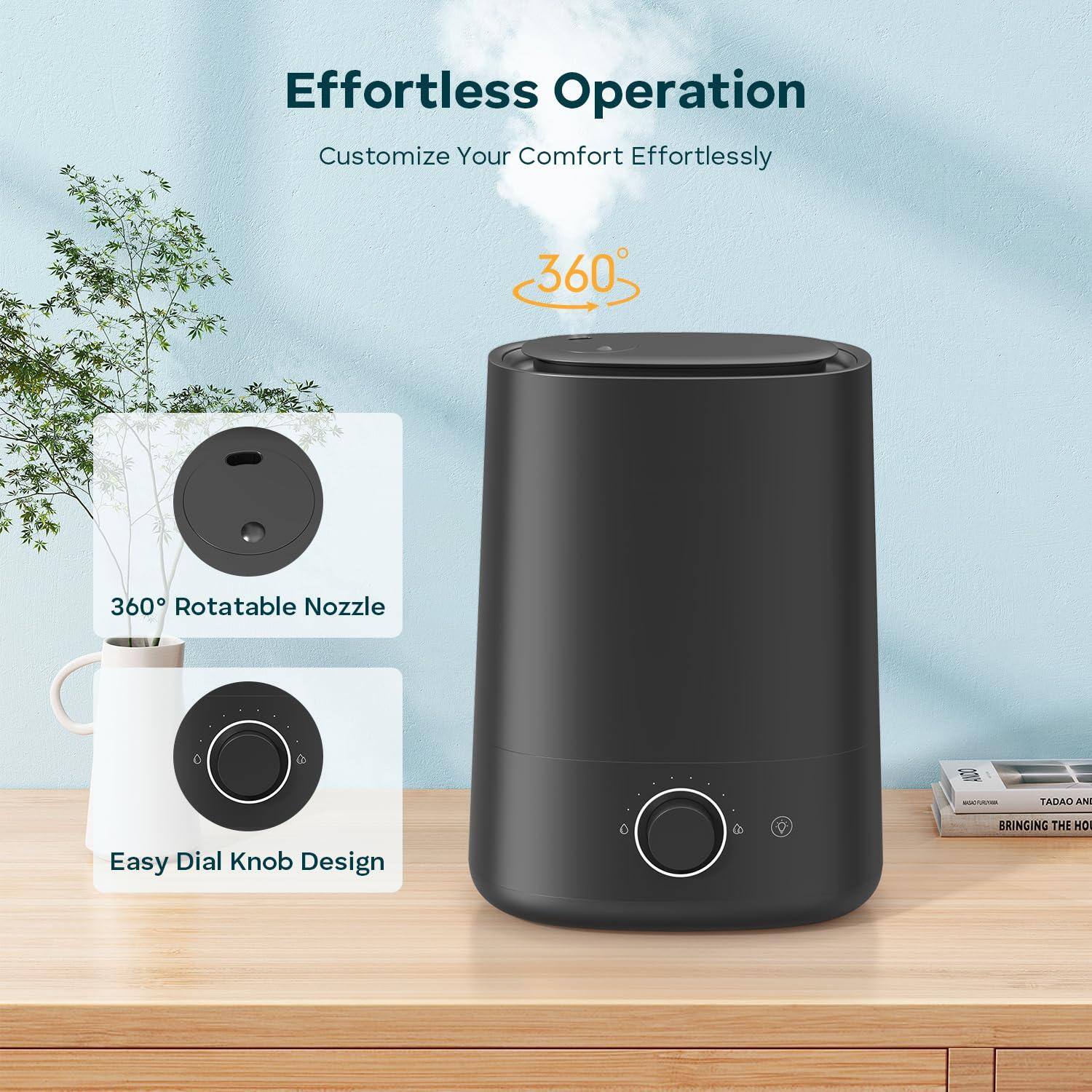 Effortless Operation  
Customize Your Comfort Effortlessly  

360° Rotatable Nozzle  

Easy Dial Knob Design