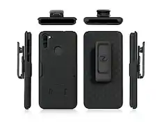 Front. Verizon - Verizon Shell and Holster for Samsung Galaxy A11 - Black.
