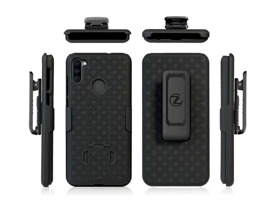 Front. Verizon - Verizon Shell and Holster for Samsung Galaxy A11 - Black.