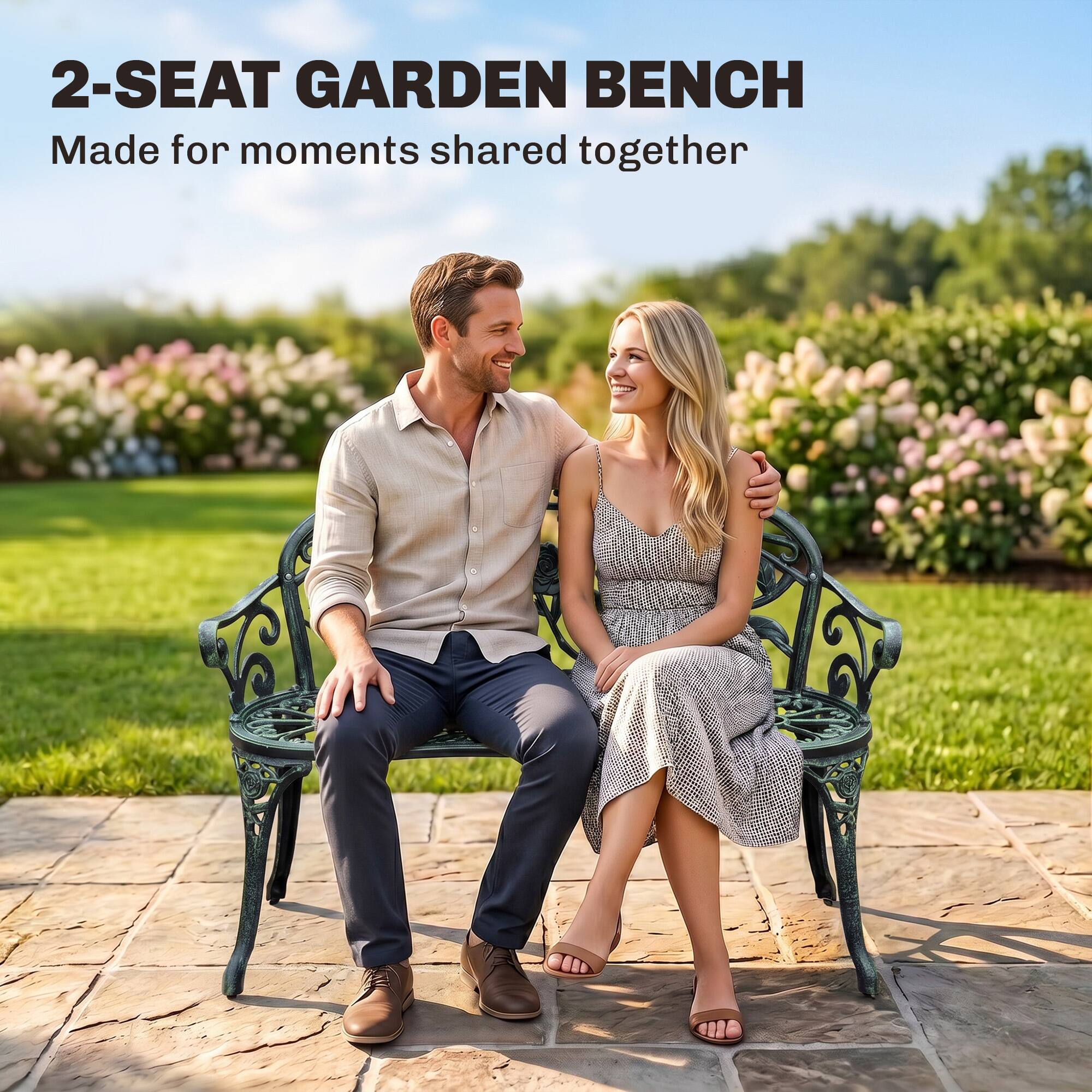 2-SEAT GARDEN BENCH  
Made for moments shared together