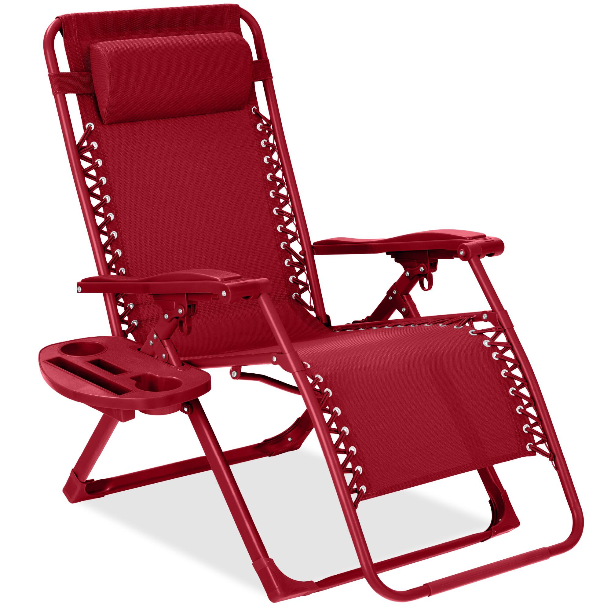 Best Choice Products - Monochromatic Zero Gravity Chair, Folding Patio Recliner w/Side Tray, Headrest - Ruby price history on PriceWatchPro
