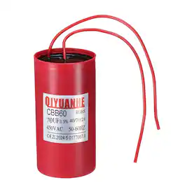 Unique Bargains - 70uF CBB60 Run Capacitor, 450VAC Start/Run 50/60Hz for Refrigerator Motor Air Compressor Pump - Red