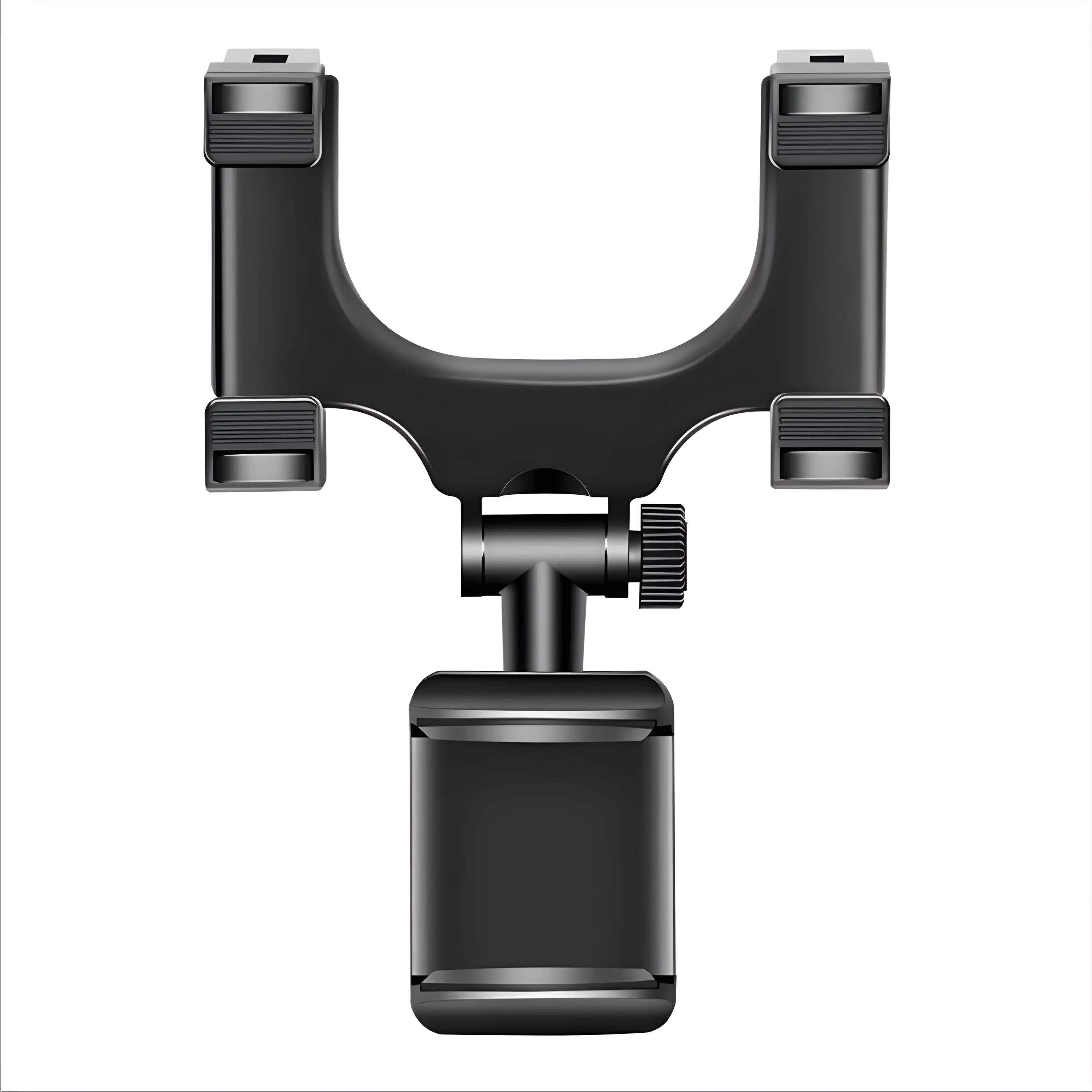Front. Kitcheniva - Universal 360° Car Rear View Mirror Mount Stand Cell Phone Holder - Black.