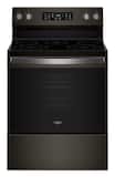 Whirlpool - 30 in. Wide 5 element 5.3 cu. ft. Freestanding Electric Range with Air Cooking Technology and Steam Clean - Black Stainless Steel