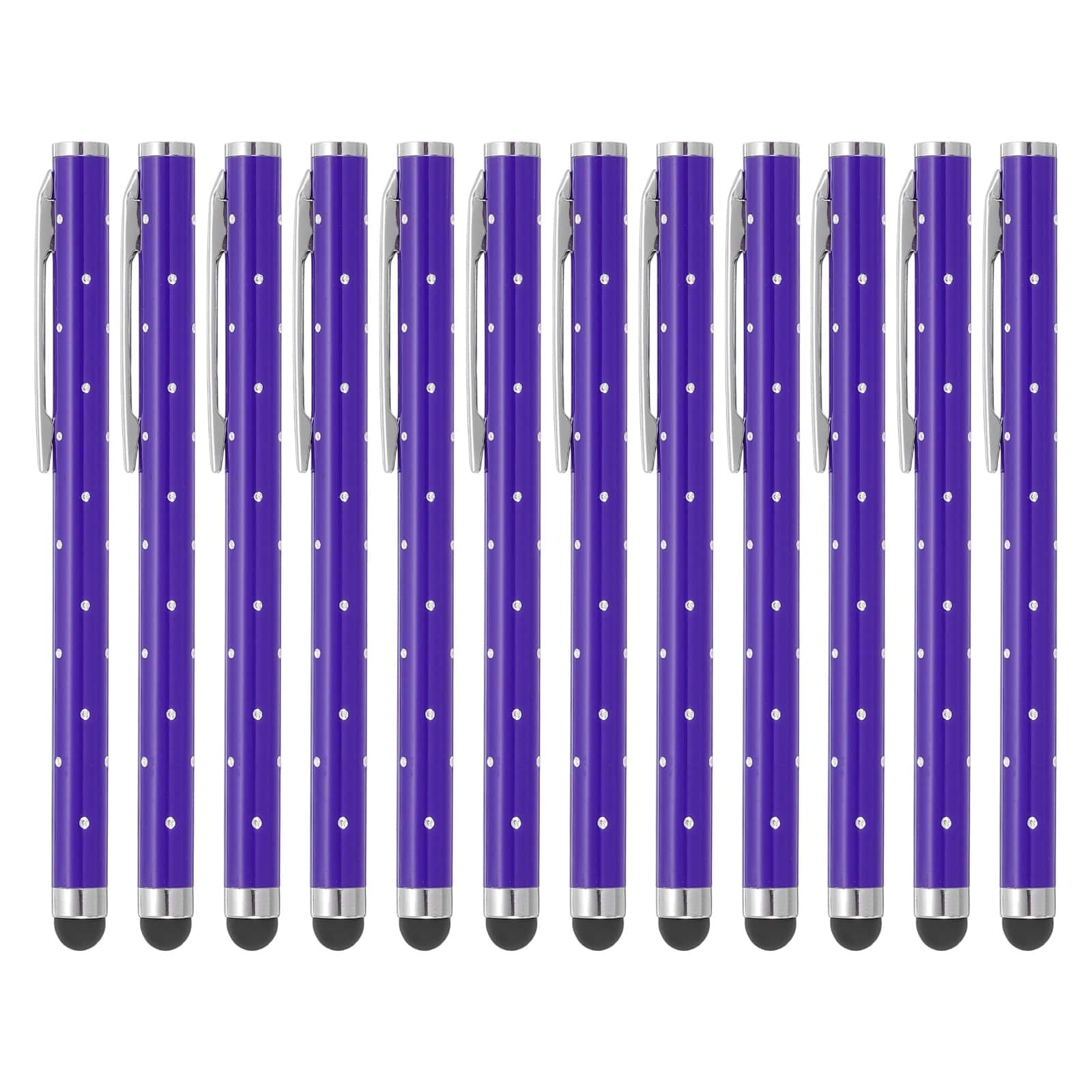 Unique Bargains - Stylus Pens for Touch Screens, 12pcs High Precision Universal Bling Metal Capacitive Pen for Touch Screen Devices Phone - Purple