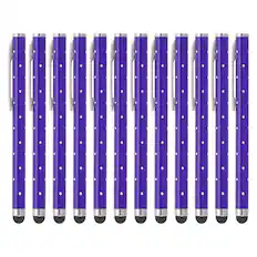 Front. Unique Bargains - Stylus Pens for Touch Screens, 12pcs High Precision Universal Bling Metal Capacitive Pen for Touch Screen Devices Phone - Purple.