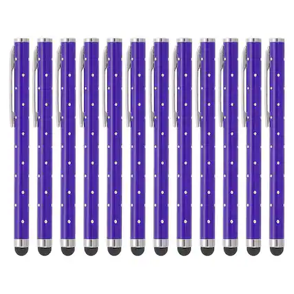 Front. Unique Bargains - Stylus Pens for Touch Screens, 12pcs High Precision Universal Bling Metal Capacitive Pen for Touch Screen Devices Phone - Purple.