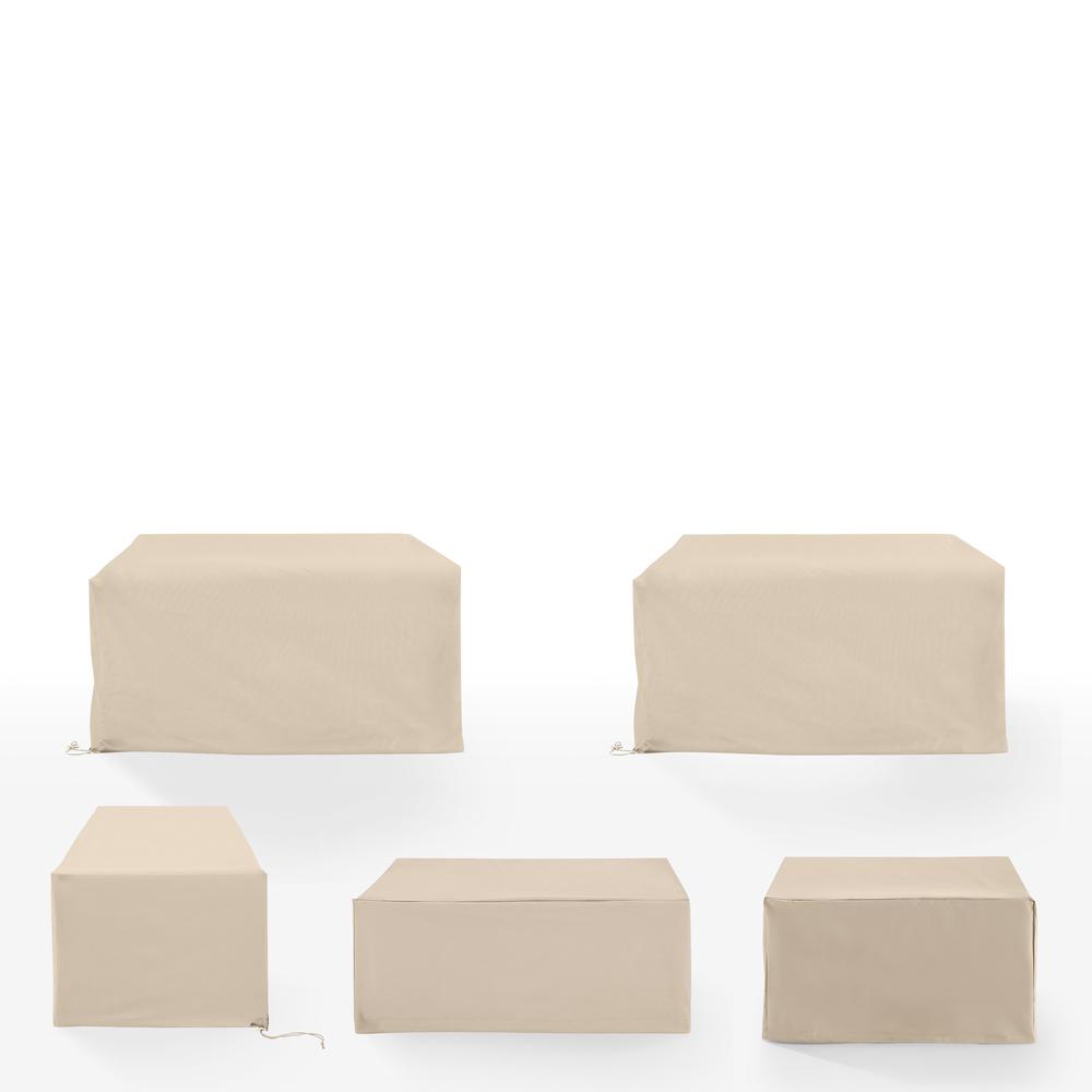 Alt View 3. Crosley Furniture - 5Pc Outdoor Furniture Cover Set - Tan.
