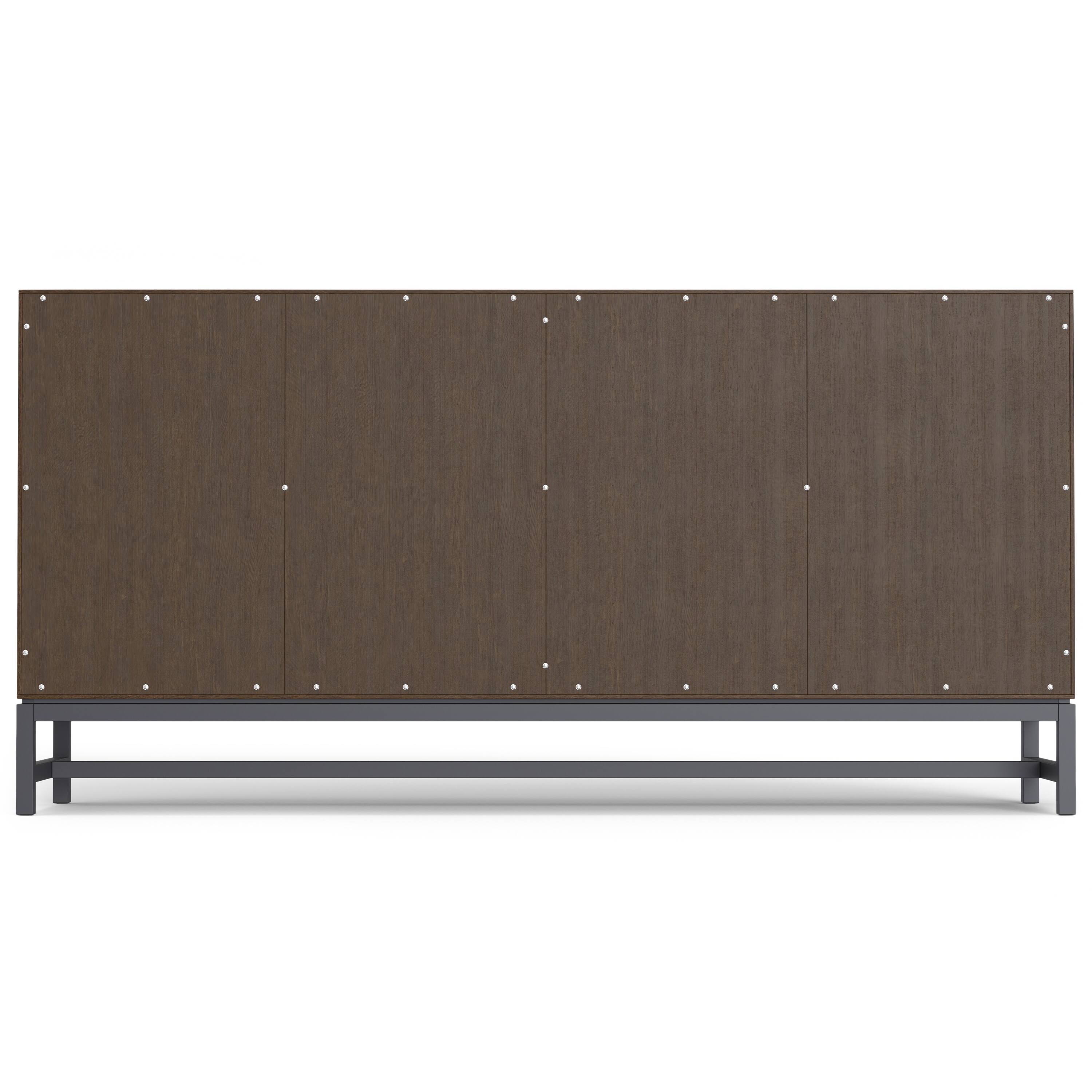 Alt View 1. Simpli Home - Simpli Home Banting 72 inch Wide Solid Wood 4 Door Sideboard Buffet in Walnut Brown - Walnut Brown.