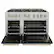 Left. ZLINE - 48 in. Wide 8 Burner Autograph 6.7 cu. ft. Freestanding Classic Satin Steel Gas Range w/ Black Doors & Bronze Accents - Black Matte.
