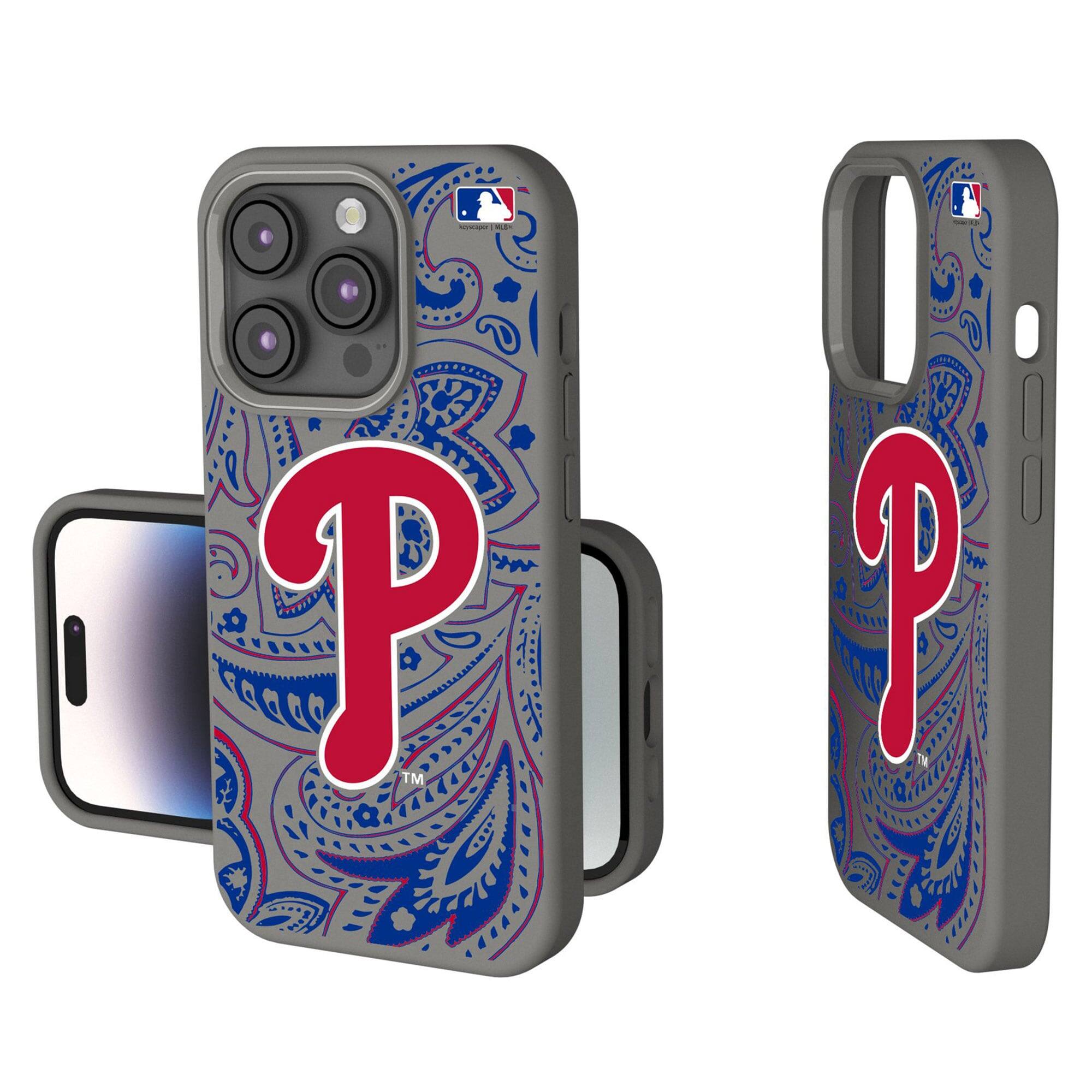 Front. Keyscaper - Paisley iPhone Soft Touch Case - 14 Pro - Gray.