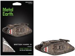 Model Kit British Mark IV Tank (Moderate Difficulty) Steel Model by Metal Earth - Bronze