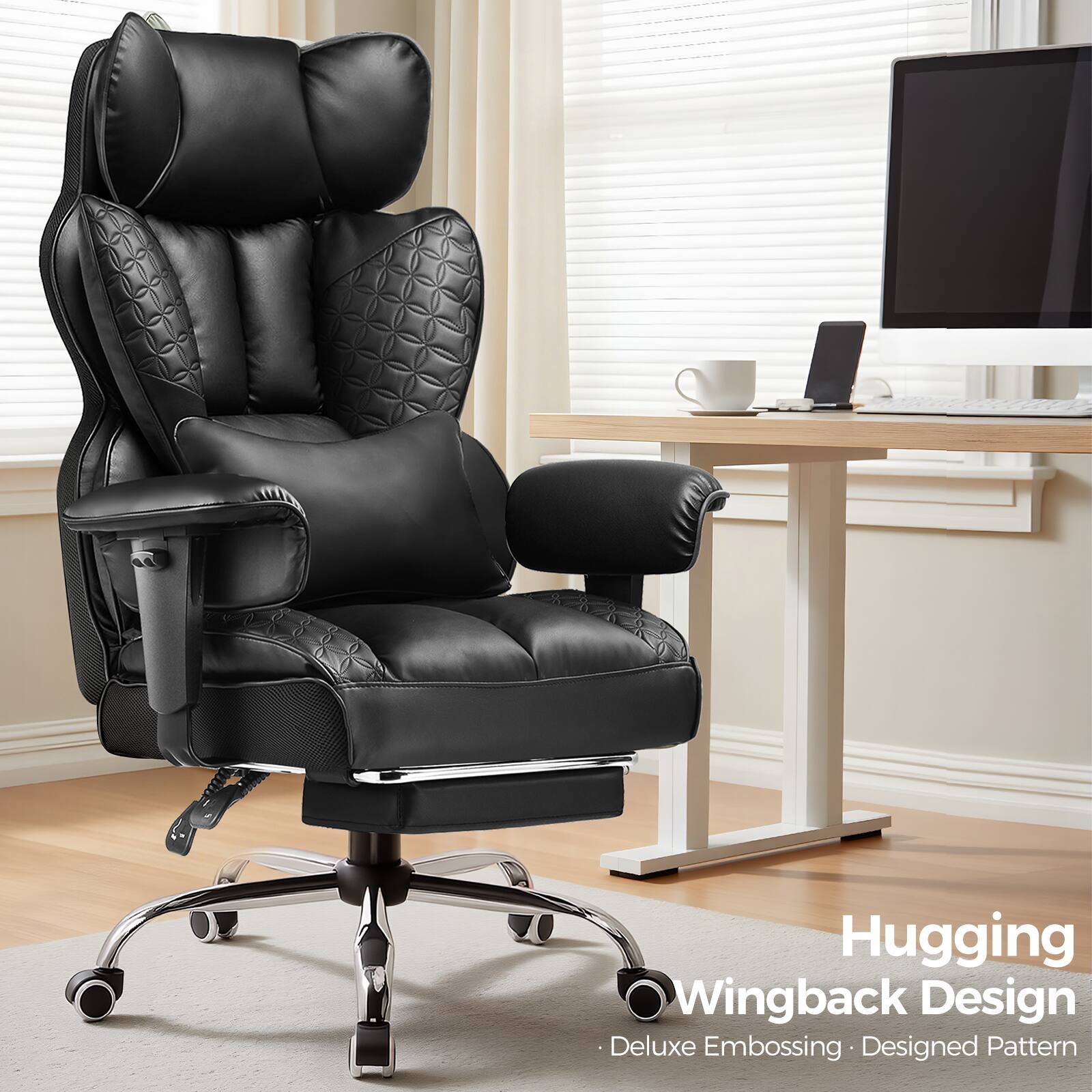 Hugging Wingback Design  
Deluxe Embossing  
Designed Pattern