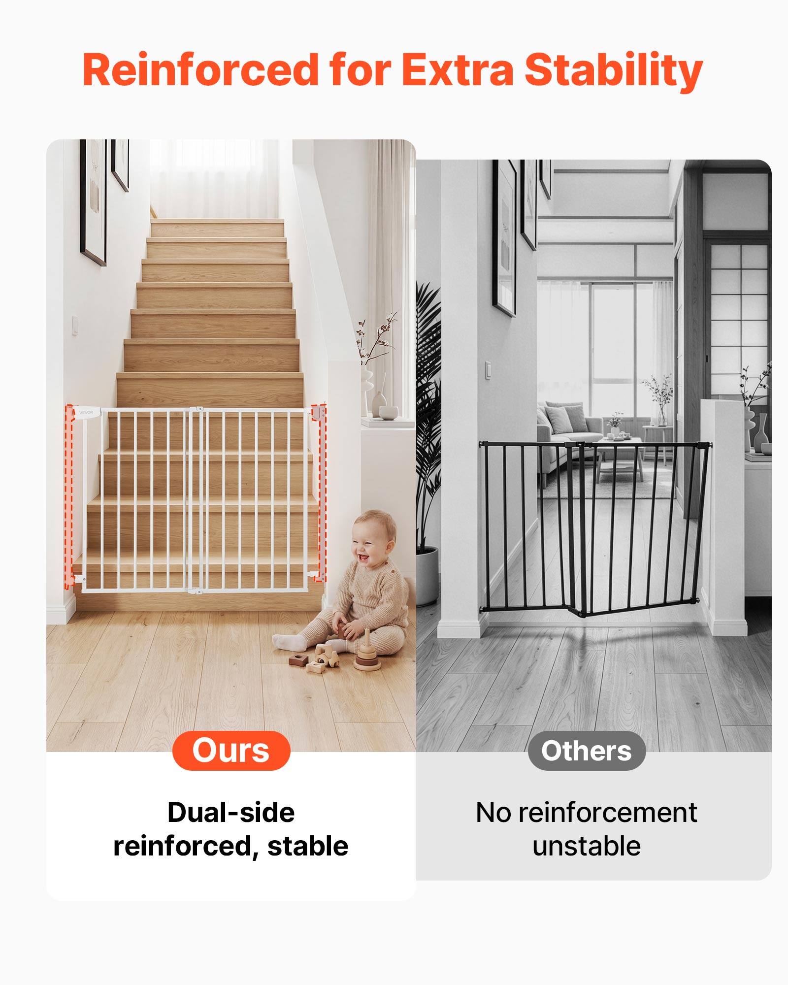 Reinforced for Extra Stability

Ours
Dual-side reinforced, stable

Others
No reinforcement unstable