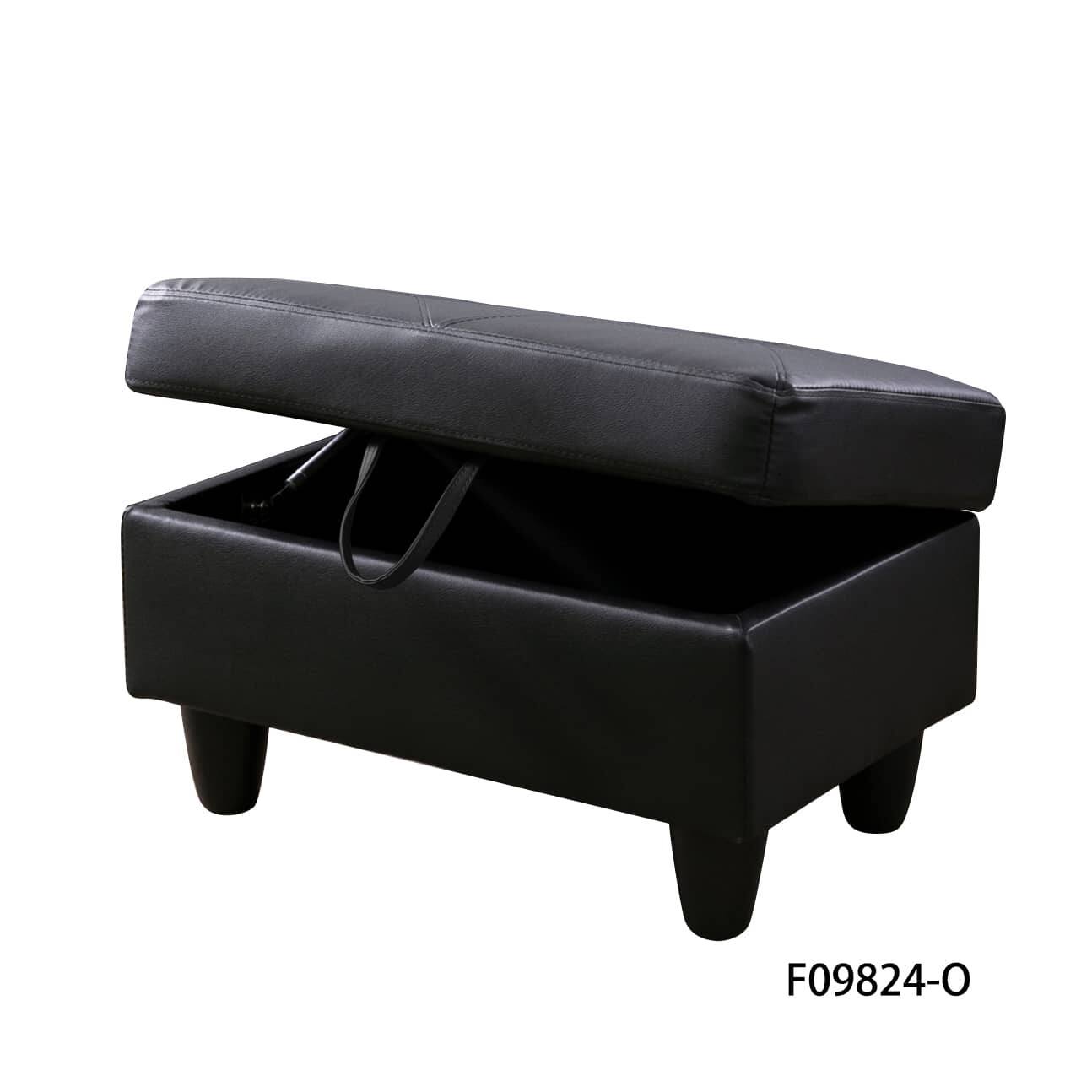 Alt View 7. Boyel Living - Premium Semi PU Upholstered Sofa Solid Wood Frame Double Spring with Right Chaise Lounge - Black.
