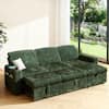 Front. Vipbear - 101” L Shaped Sectional Sleeper Sofa Bed with Pull Out Bed, with Reversible Storage Chaise/USB Ports/Cup Holders - Green.