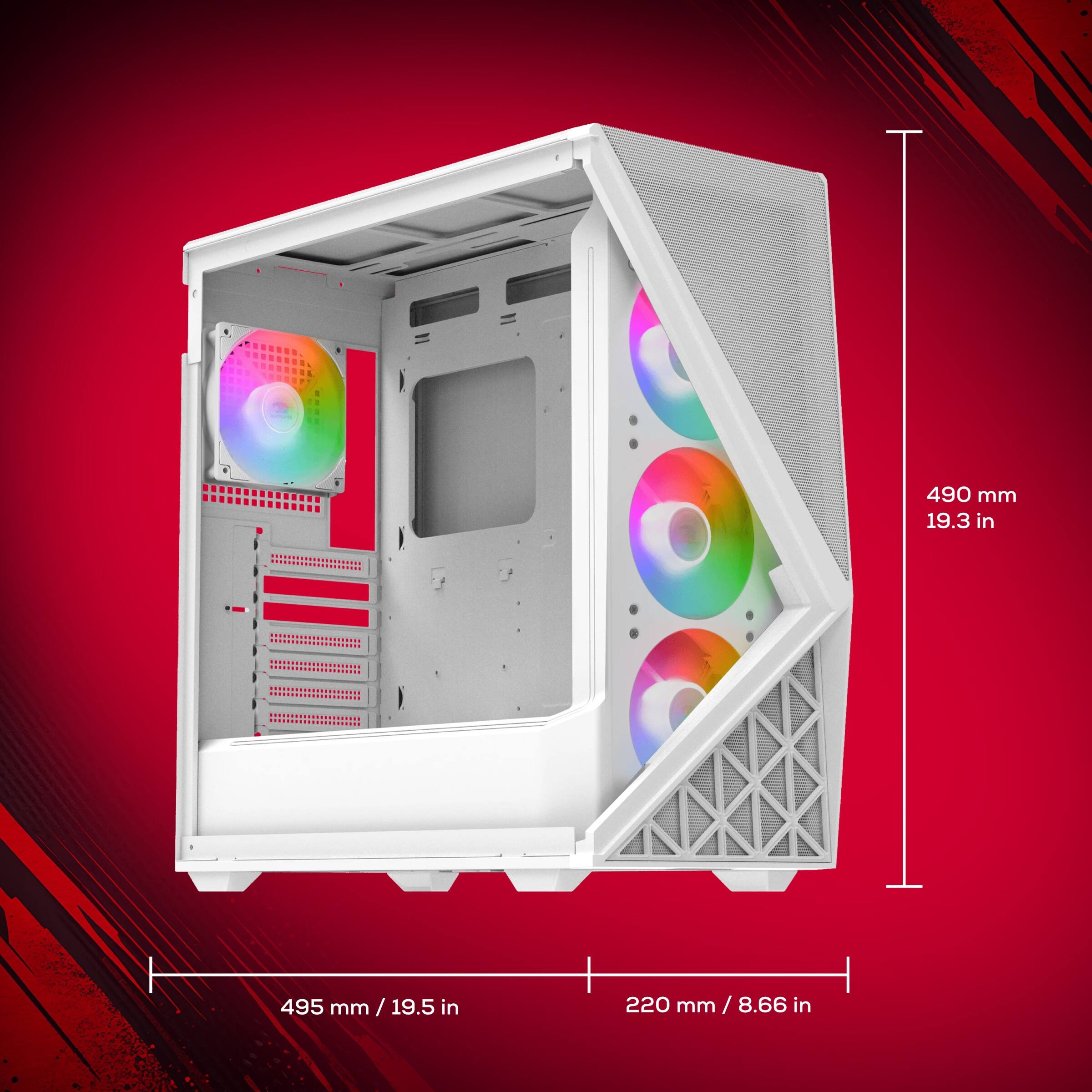 490 mm / 19.3 in  
495 mm / 19.5 in  
220 mm / 8.66 in