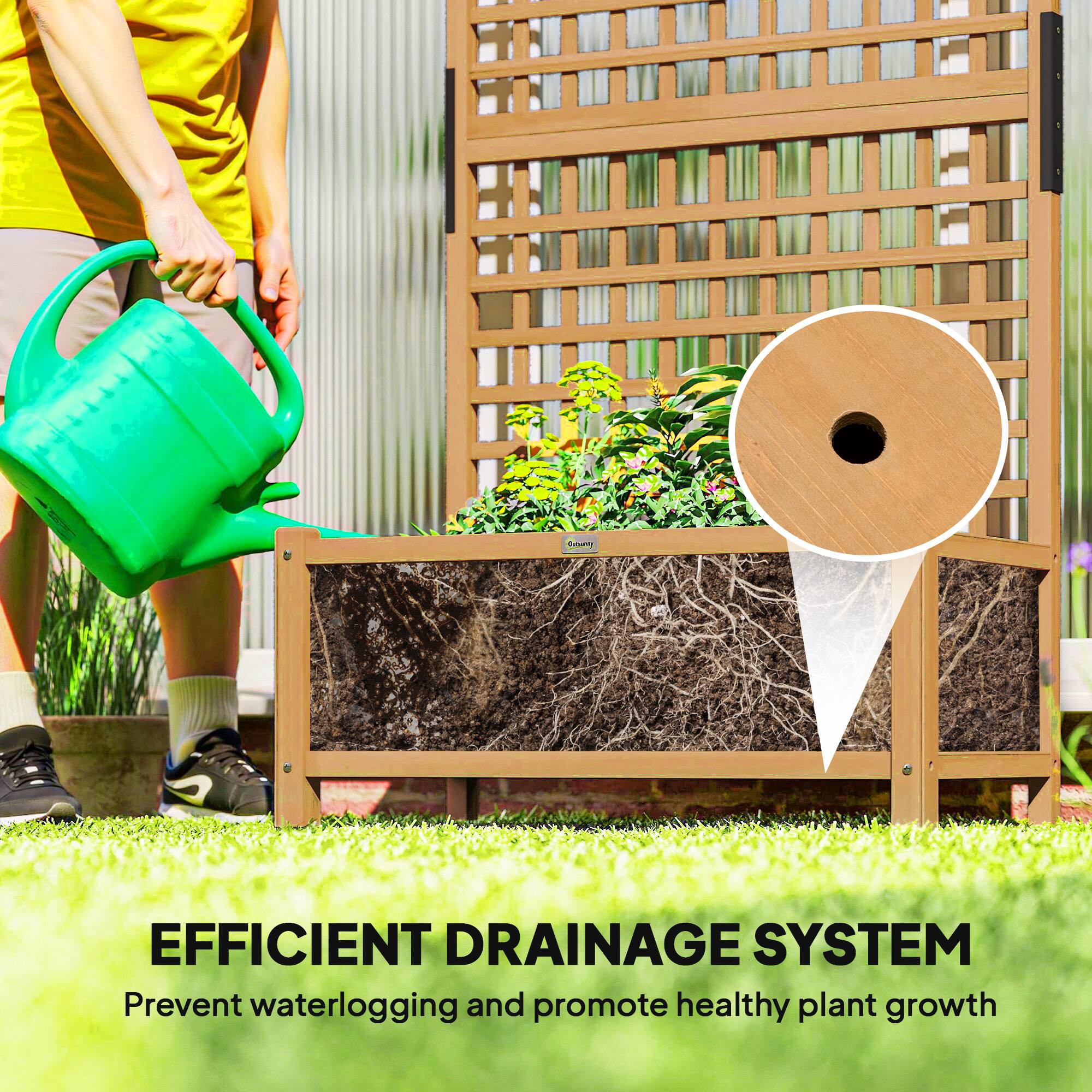 EFFICIENT DRAINAGE SYSTEM  
Prevent waterlogging and promote healthy plant growth
