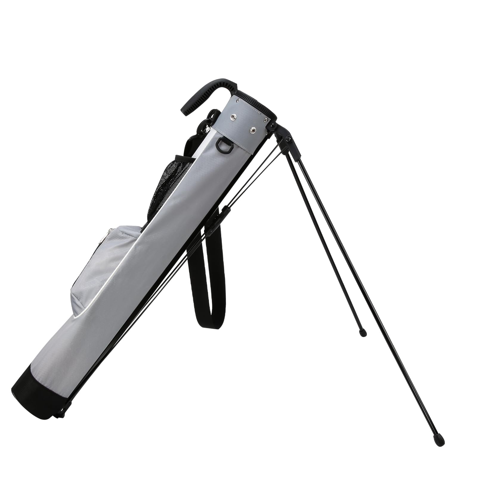 Front. MAGICAL RUBS - 2.26lb Ultra-Light Sunday Golf Bag with Stand, 9 Clubs, Waterproof - Grey.