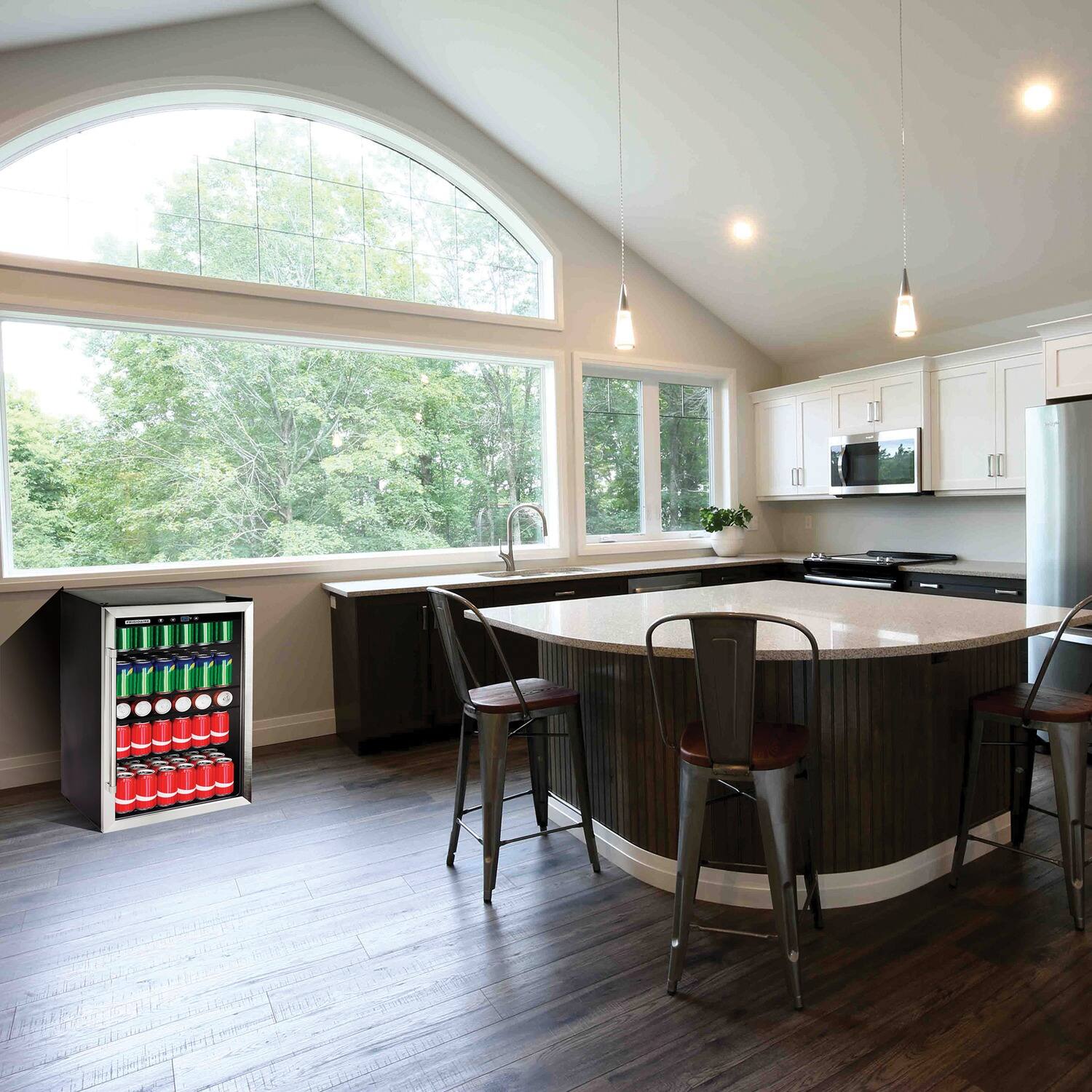 Back. Frigidaire - Frigidaire Efmis155 4.4-cu-ft. 126-can Stainless Steel Door Beverage Center Compact Refrigerator - black.