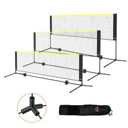 VEVOR - Badminton Net, Height Adjustable Volleyball Net, 10ft Wide Foldable Pickleball Net, Easy Setup Tennis Net Set with Poles - Black + yellow
