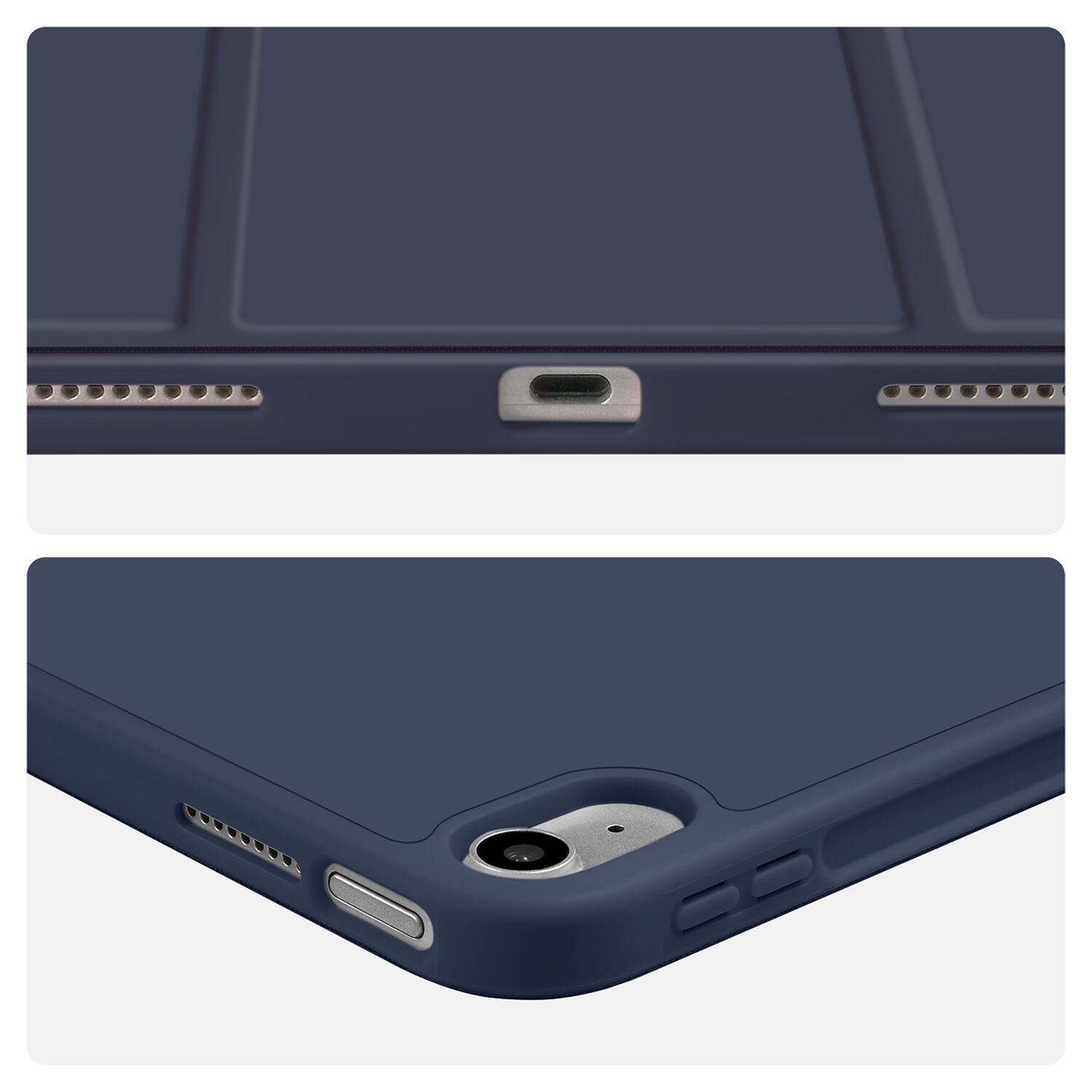 Alt View 1. Vena - For Apple iPad A16 Case, iPad A16 10th/11th Generation Case, Trifold Stand, Slim Protective for iPad A16 10.9" Blue - Blue.