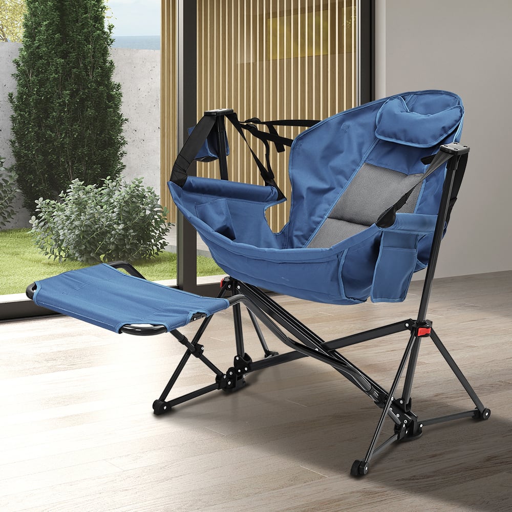 Front. Ainfox - Ainfox Hammock Camping Chair with Footrest - blue.
