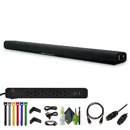 Yamaha - SR-B30A 120W 2.1-Channel Sound Bar with Built-In Subwoofers, Stanley 33251 6-Outlet 2 USB 400 Joule Surge Protect