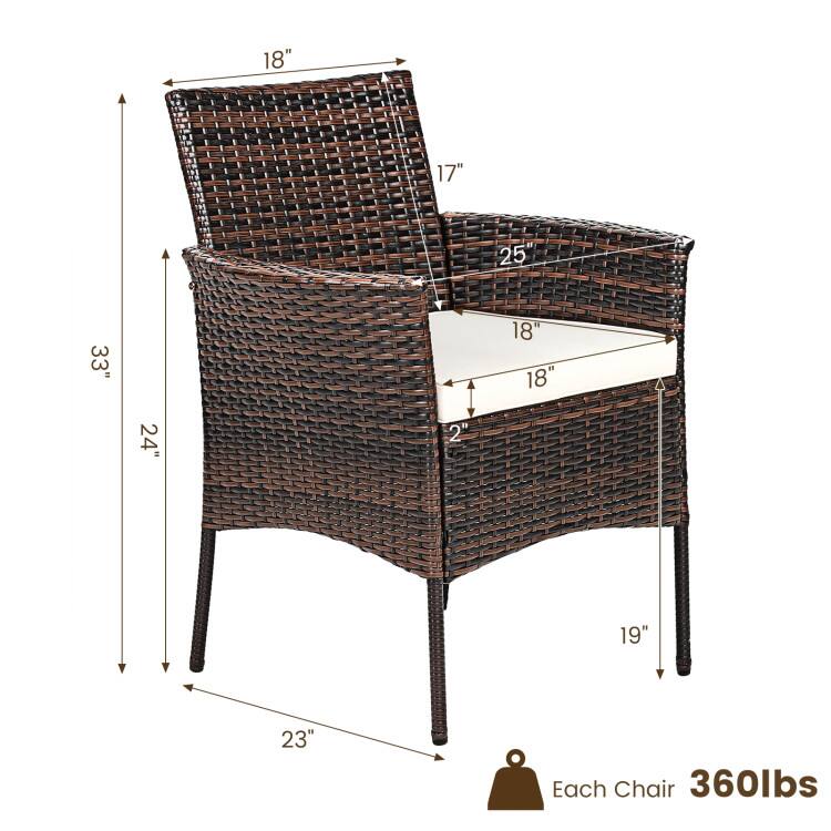 18" 17" 25" 33" 18" 18" 24" 2" 19" 23" Each Chair 360lbs