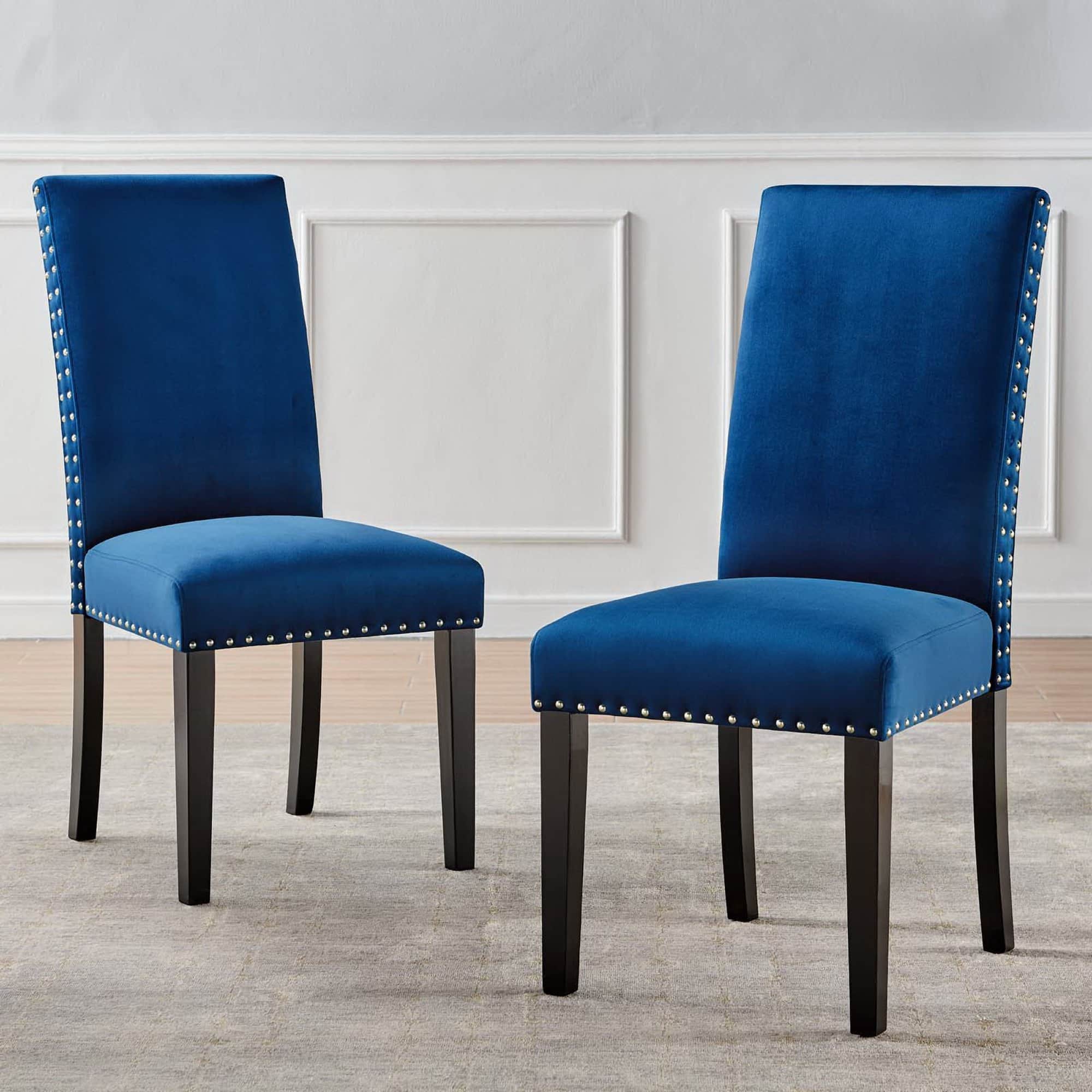 Parcel Performance Velvet Dining Side Chairs Set of 2 by Modway - Navy