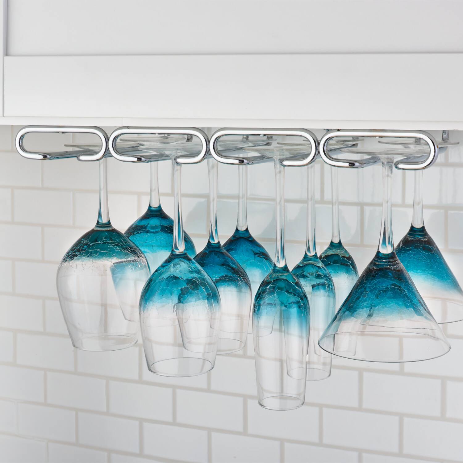 Alt View 1. Rev-A-Shelf - Rev-A-Shelf 11" Quad Under Cabinet Glass & Stemware Holder, Chrome, 3450-11CR - Silver.