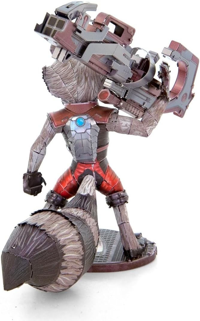 Alt View 2. Metal Earth - Metal Earth Guardians of The Galaxy Rocket The Raccoon Color 3D Metal Model Kit Fascinations - Silver.