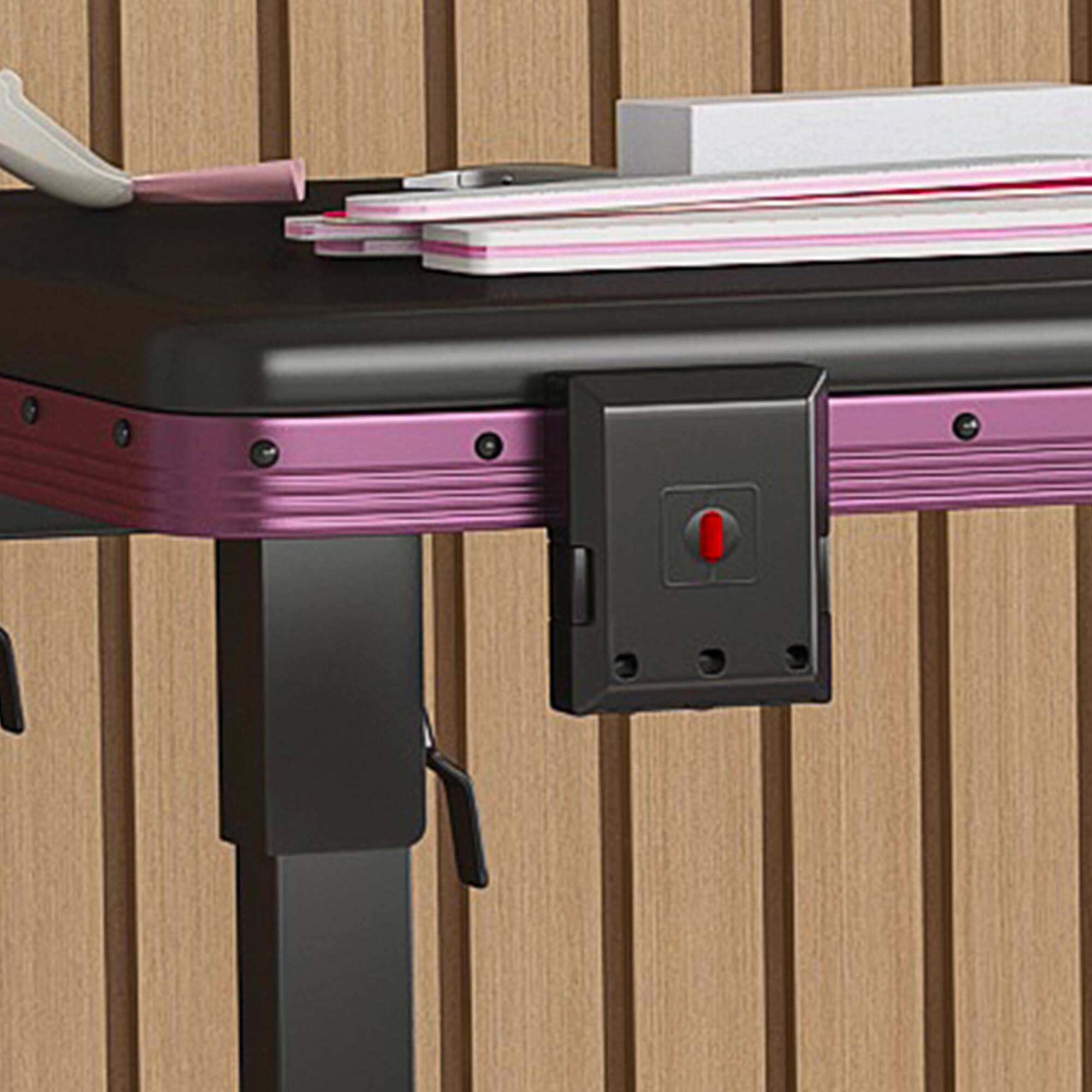 Alt View 5. GOODSILO - Professional Folding Nail Art Table with LED Mirror Bluetooth Speaker Lockable Drawers Telescopic Pole Salon Station - Pink.