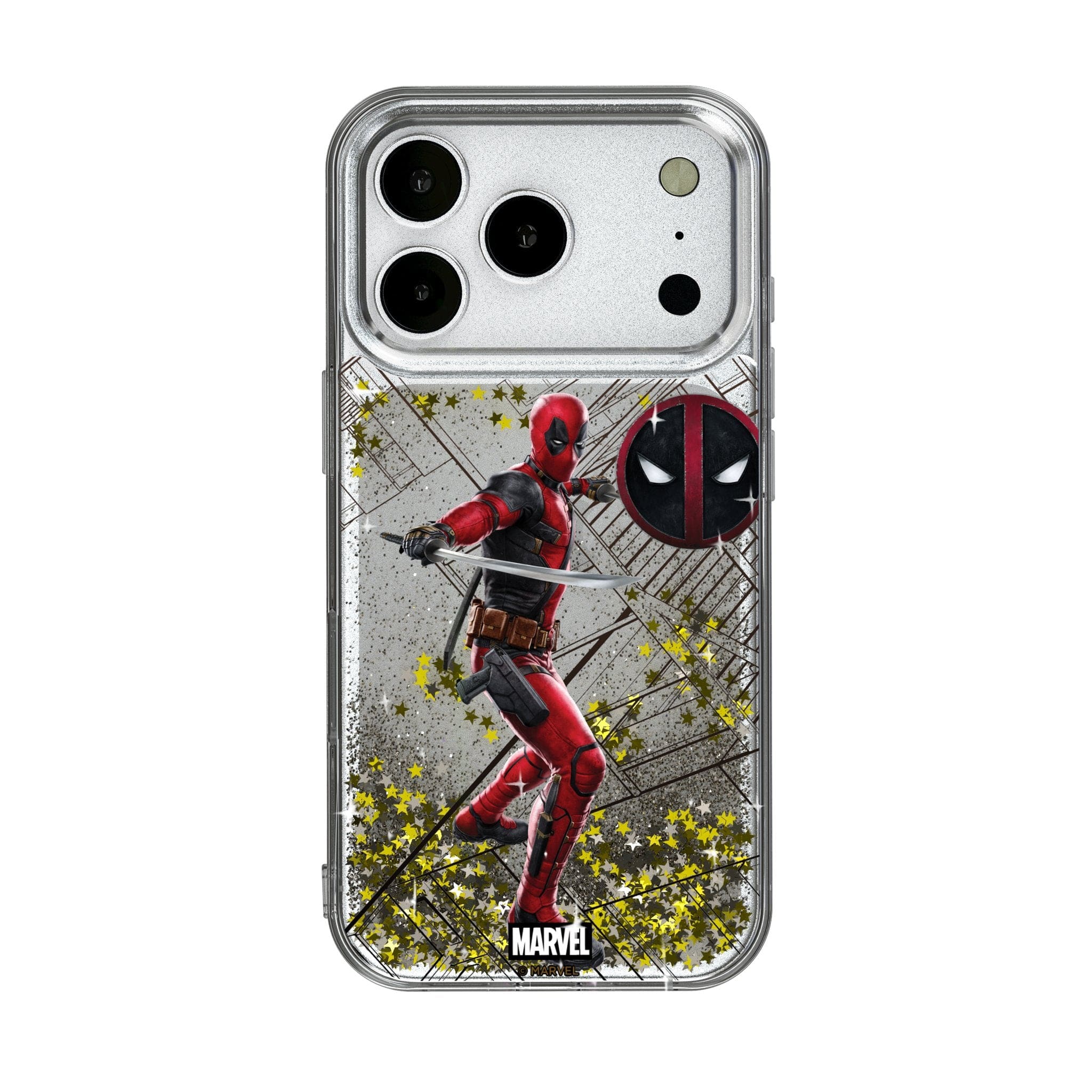 Keyscaper - Marvel MechLine Glitter Phone Case - Apple iPhone 17 - Deadpool