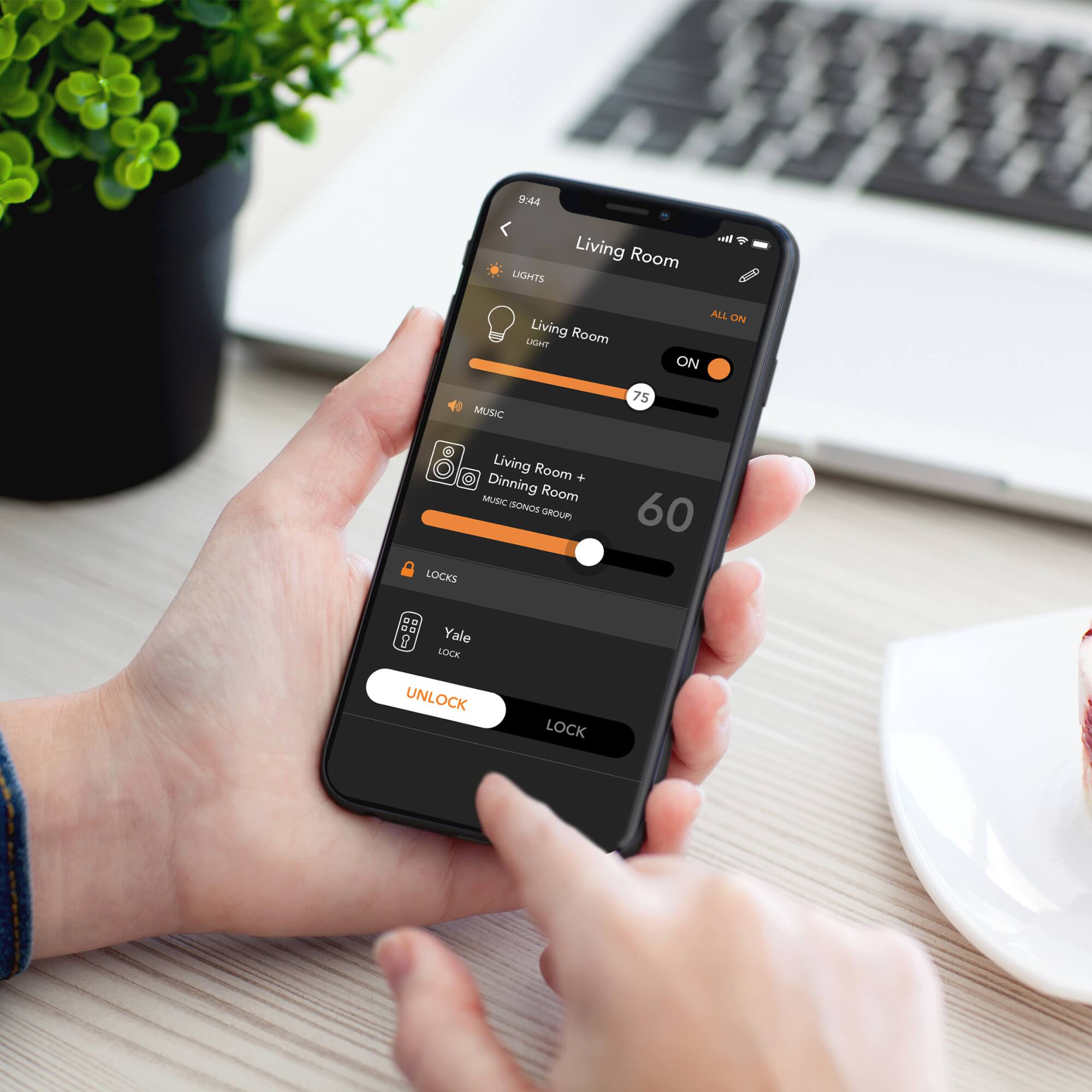 Alt View 15. Brilliant - Smart Dimmer Switch - Light Almond.