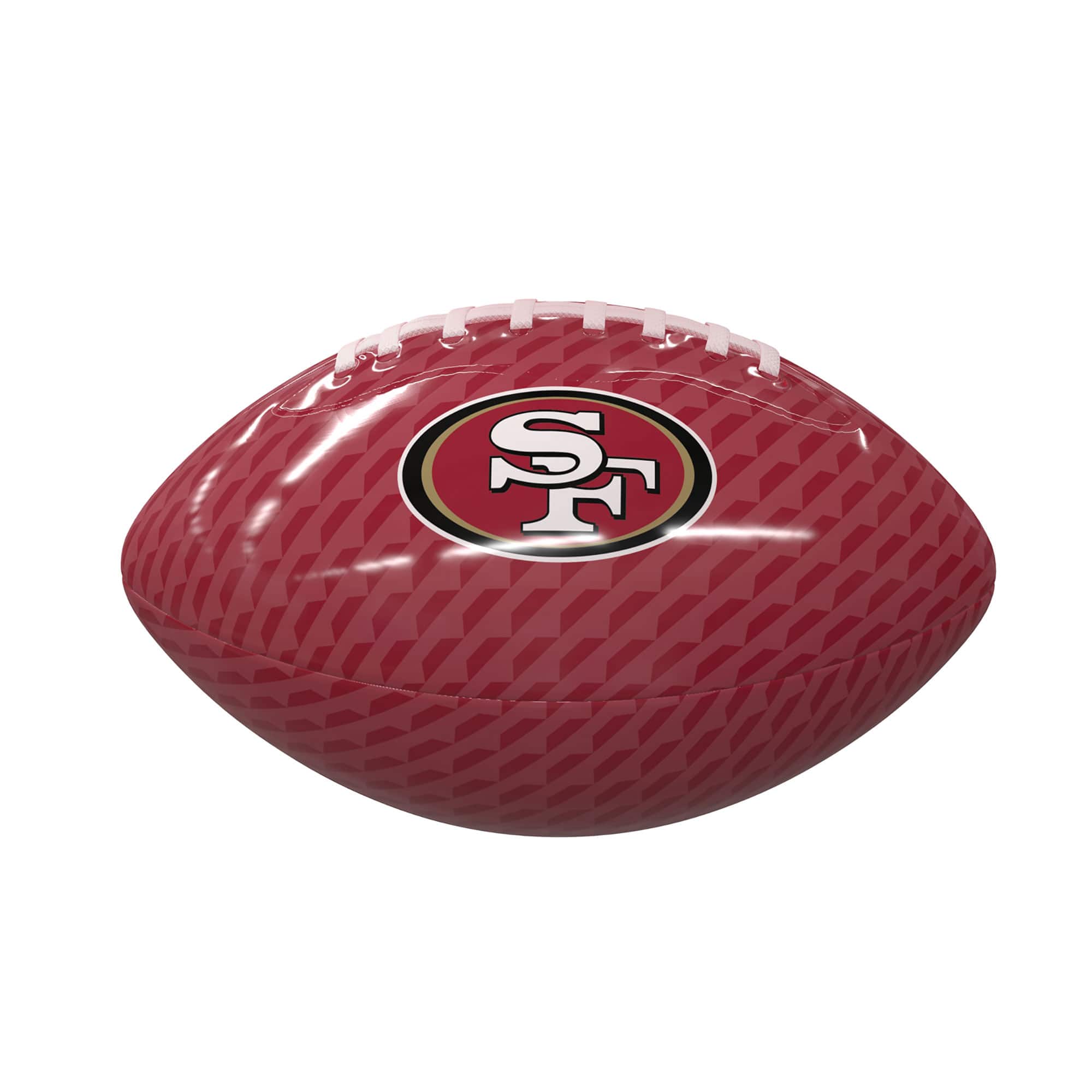 Front. Logo Brands - San Francisco 49ers Rubber Glossy Mini Football - Multicolor.