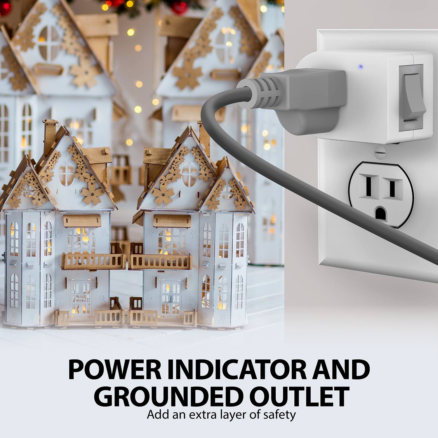 10. POWER INDICATOR AND GROUNDED OUTLET

Add an extra layer of safety