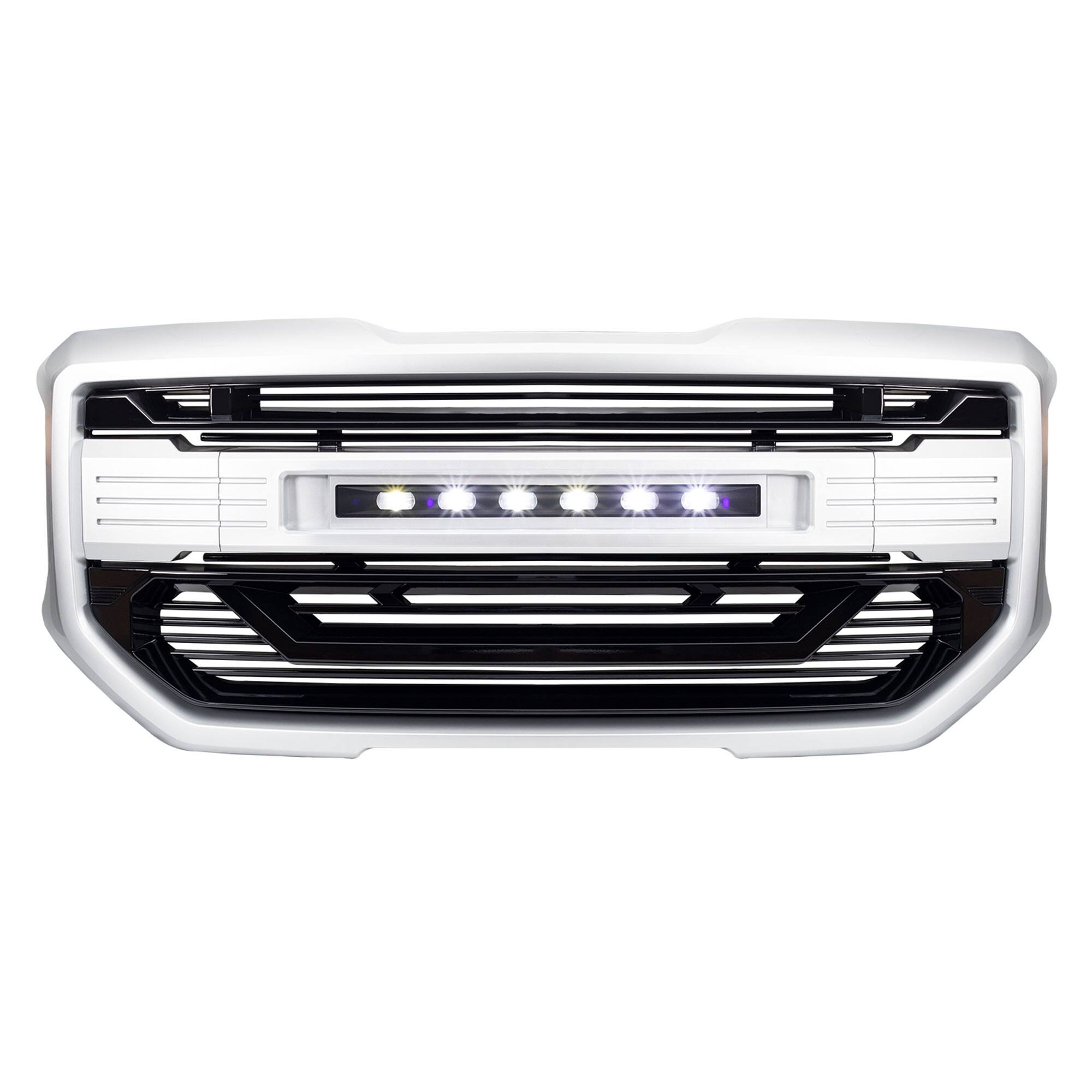 Alt View 8. AMERICAN MODIFIED - AMERICAN MODIFIED Armor Grille for 2016 to 2018 GMC Sierra 1500, Chrome Silver - Silver.