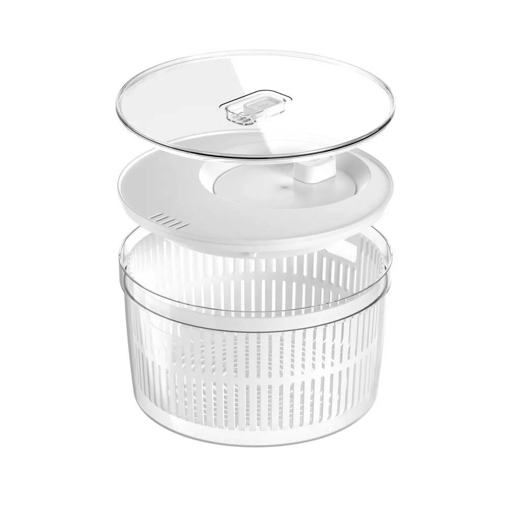 Alt View 6. OU - OU Salad Spinner Clear 5.8 qt - Vegetable Washer, Lettuce Dryer with Bowl, Lid & Storage Container.