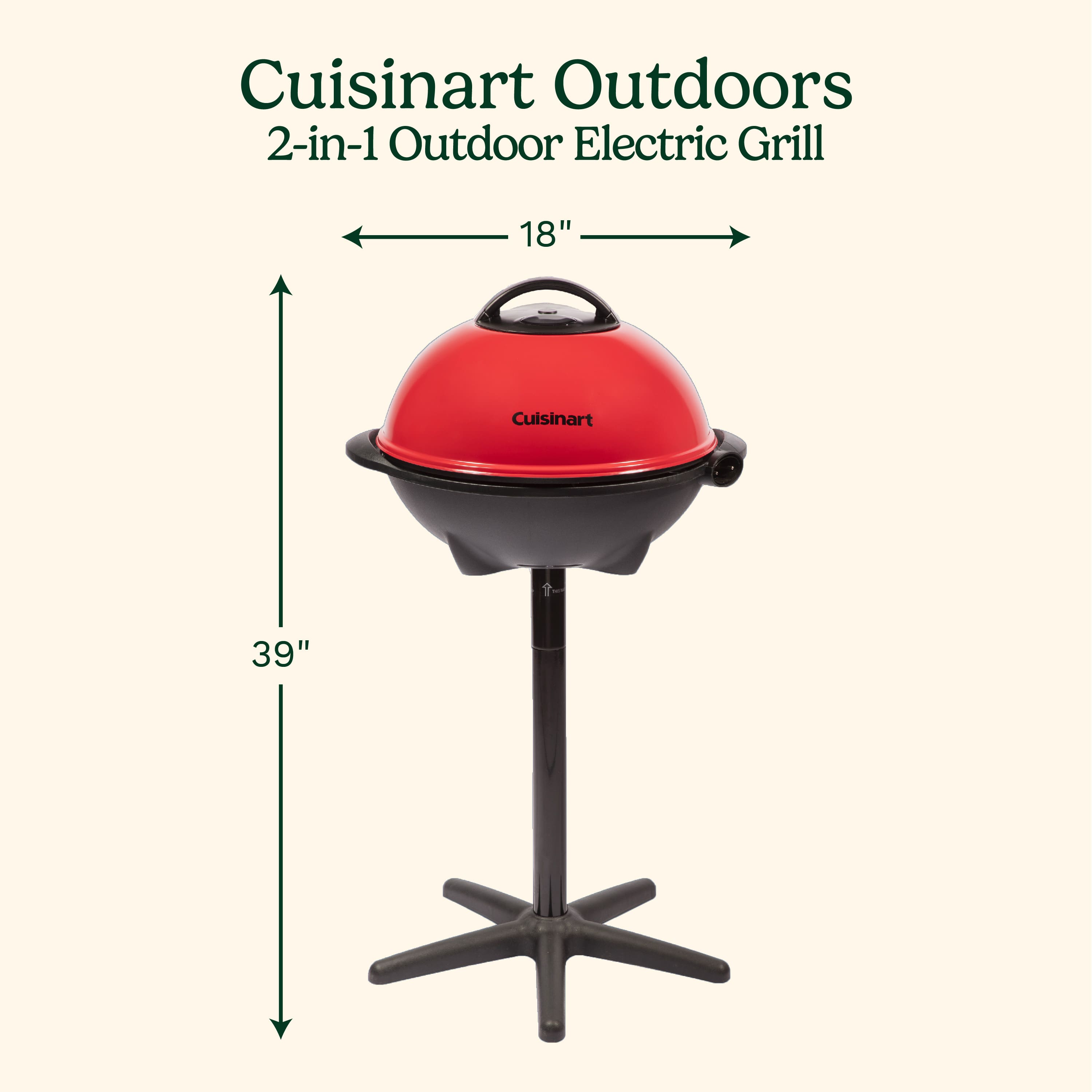 Best Buy Cuisinart 2 in 1 Outdoor Electric Grill Red CEG 115