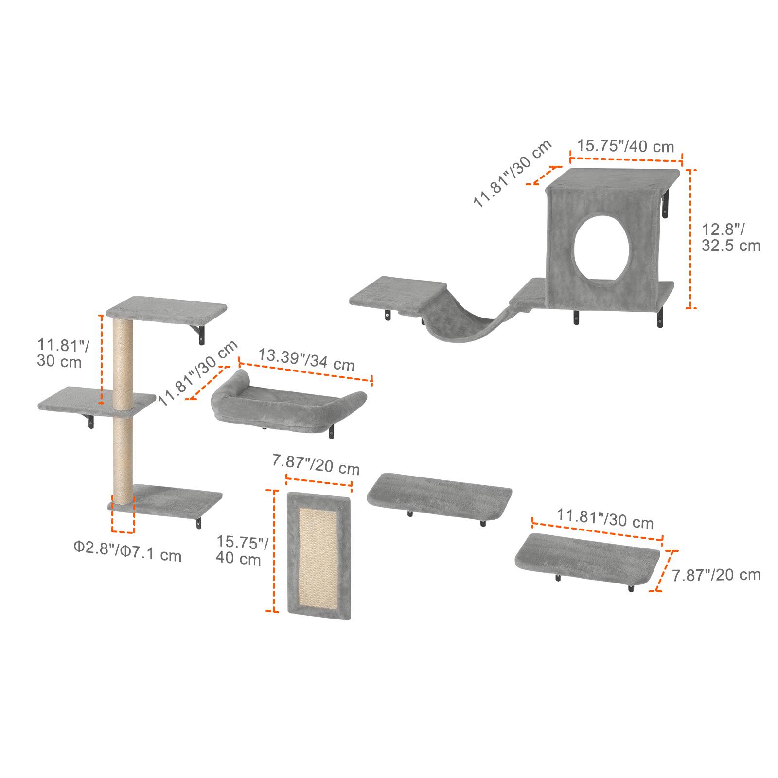 - 15.75"/40 cm
- 11.81"/30 cm
- 12.8"/32.5 cm
- 13.39"/34 cm
- 7.87"/20 cm
- 2.8"/7.1 cm
- 11.81"/30 cm
- 11.81"/30 cm
- 11.81"/30 cm
- 7.87"/20 cm
- 15.75"/40 cm
- 11.81"/30 cm
- 7.87"/20 cm