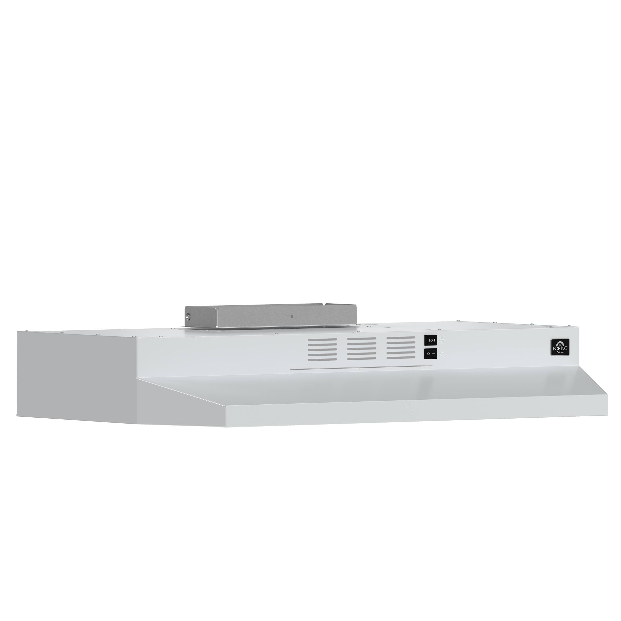 Left. Forno Appliances - Cappa 30" Under Cabinet Convertible Range Hood - White.