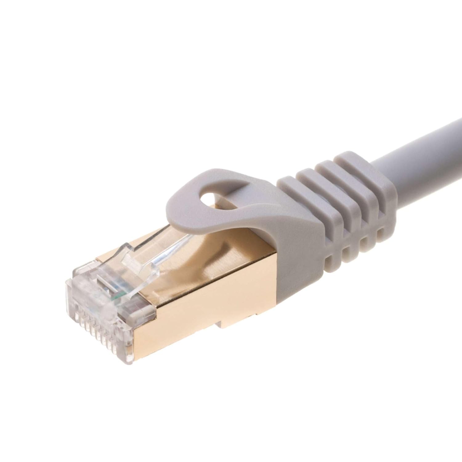 Angle. Cables Direct Online - Cat7 S/FTP Copper Ethernet Cable 10Gbps 600MHz Shielded RJ45 LAN Patch Cord for Gaming, Streaming & Networking, 25ft - Gray.
