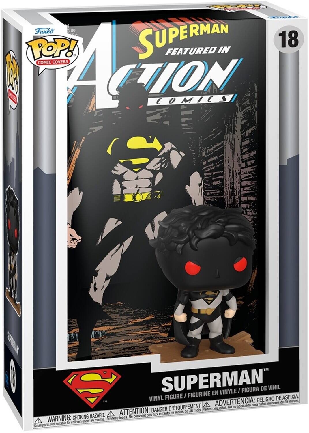Tike 4 Funko 89 SUPERMAN 18 POP! COMIC COVERS FEATURED IN ACTION COMICS S S SFENAR I SS SUPERMAN EN VINYLE I FIGURA DE VINIL FIGURE I FIGURINE ASFIXIA. VINYL PELIGRO DE ADVERTENCIA: de 36 meses nios menores D'TOUFFEMENT. No es adecuado para DANGER 36 mois. Partes pequeas. HAZARD. ATTENTION: convient pas aux enfants de moins de CHOKING pices. Ne WARNING: for children under 36 months. Petites parts Not suitable Small